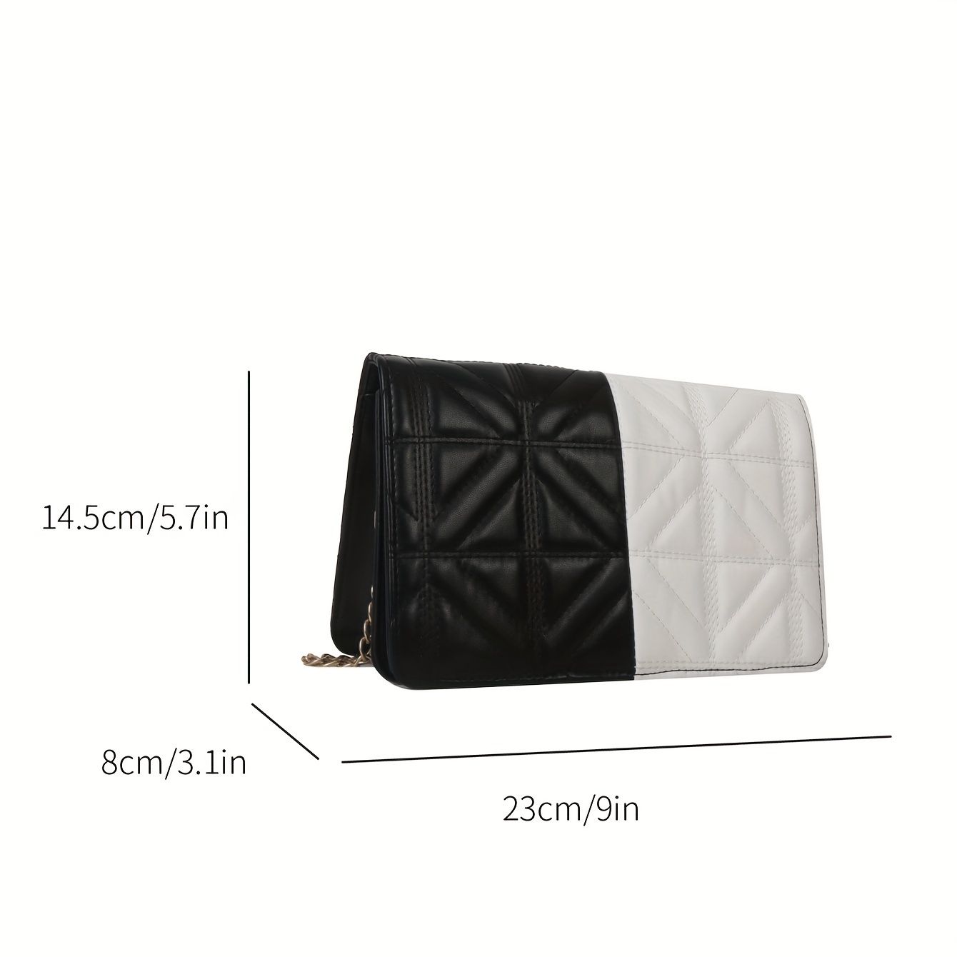 Colorblock Quilted Square Bag Stylish Flap Shoulder Chain Bag