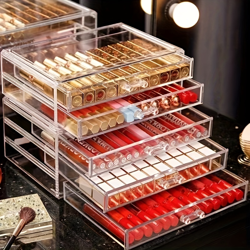 Stackable Makeup Organizer Storage Drawers Acrylic Bathroom - Temu