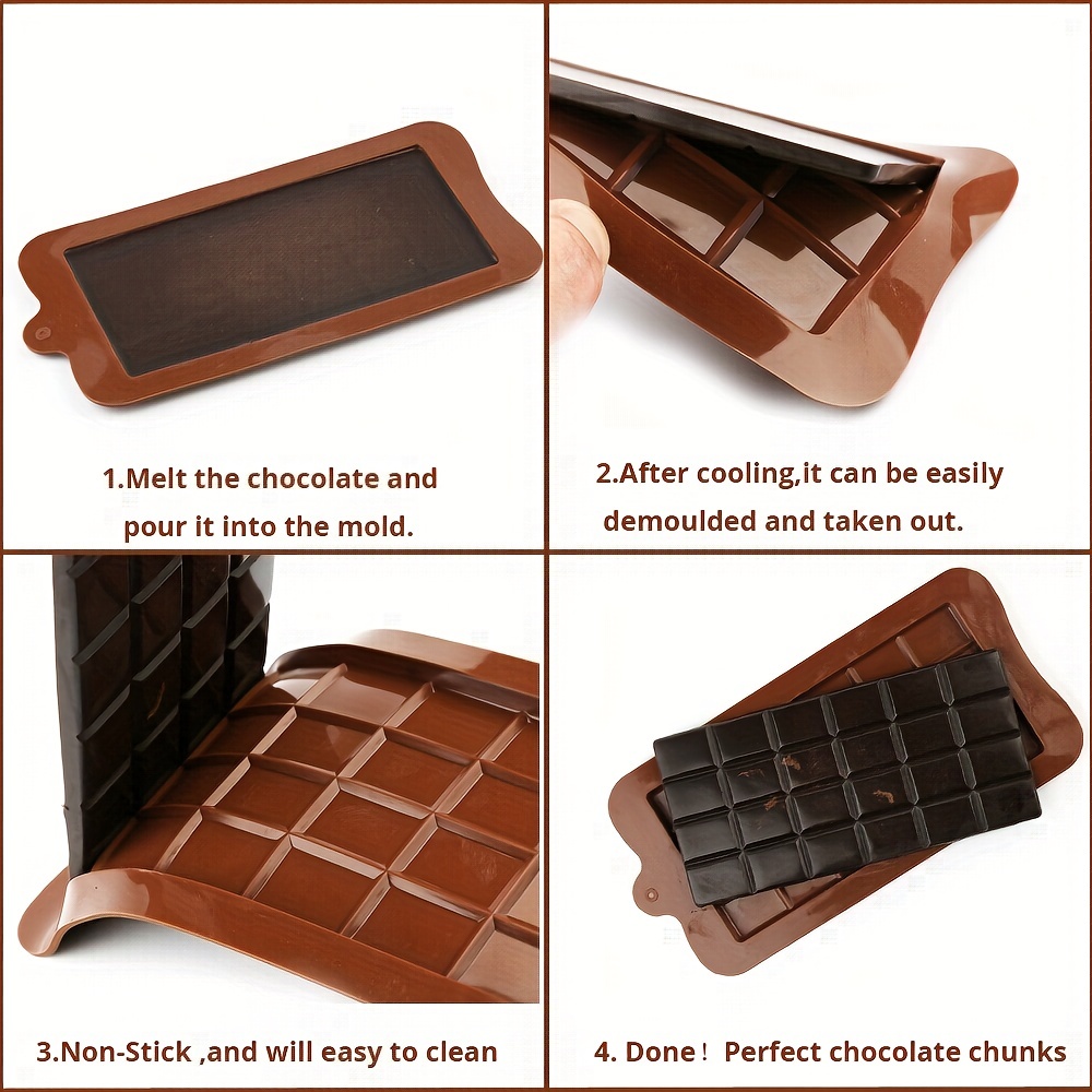 Candy Bar Molds, Chocolate Bar Molds, Silicone Square Mold Suitable for  Waffle Home Biscuits Cakes Jellies 