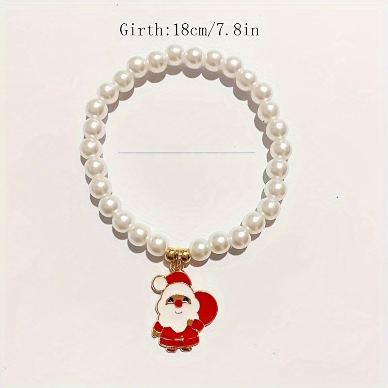 18cm Christmas String Beaded Charm Bracelet - Free Shipping to