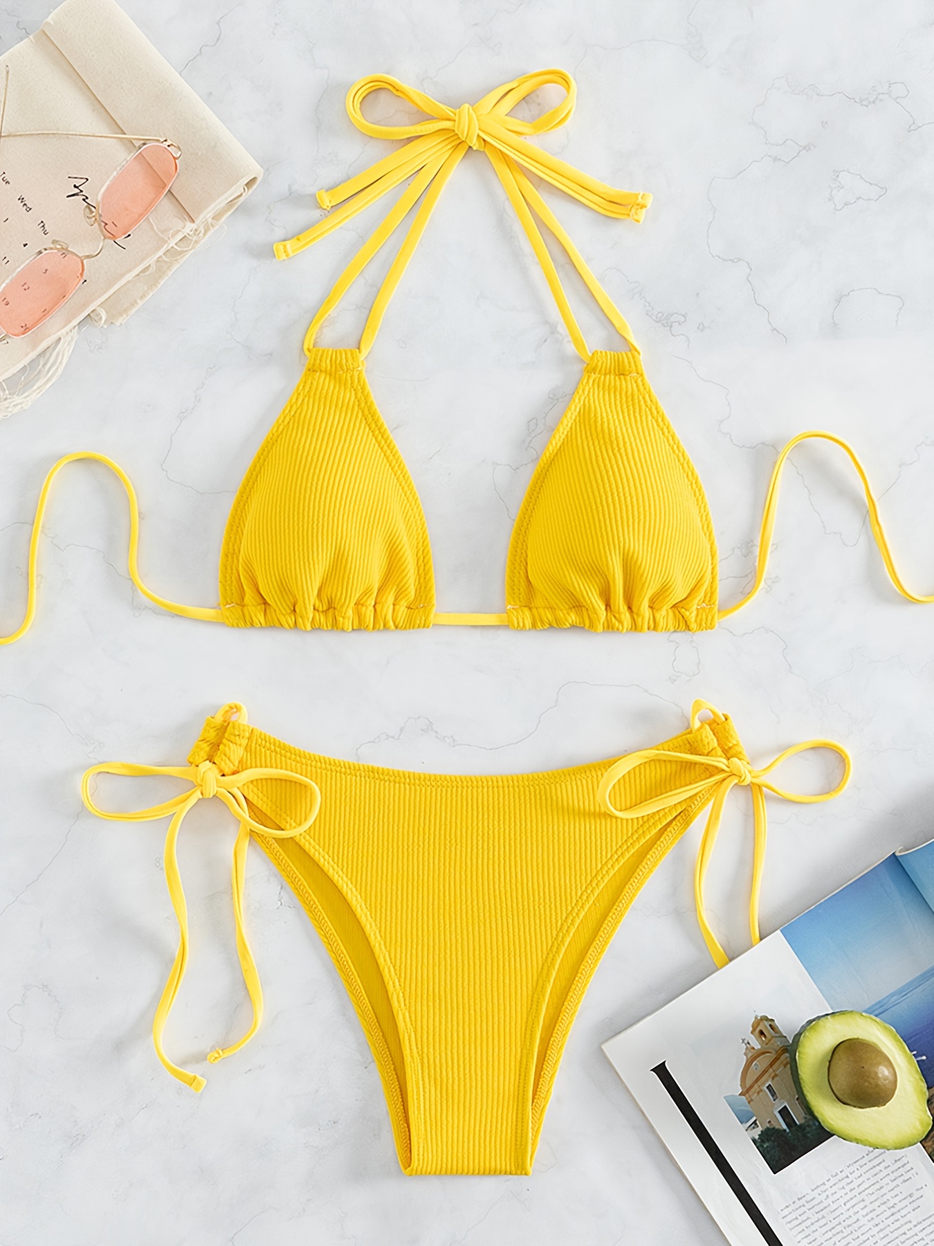 Womens Yellow Bikinis - Temu