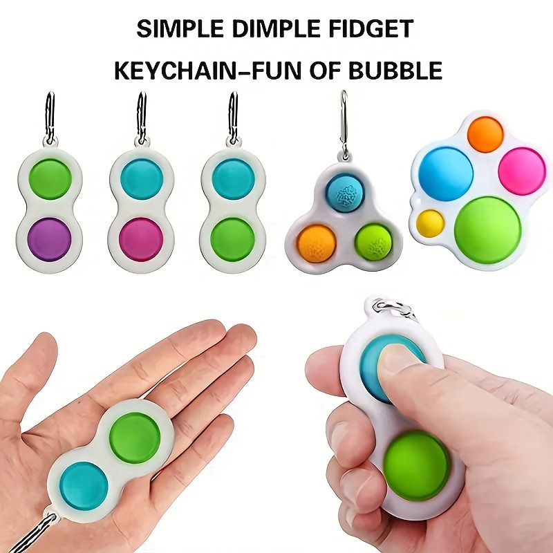 2-pack Simple dimple, MINI Pop it Fidget Finger Toy - Keychain