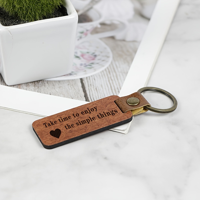 Orange - Porte clé Vintage en cuir véritable, fait à la main, avec