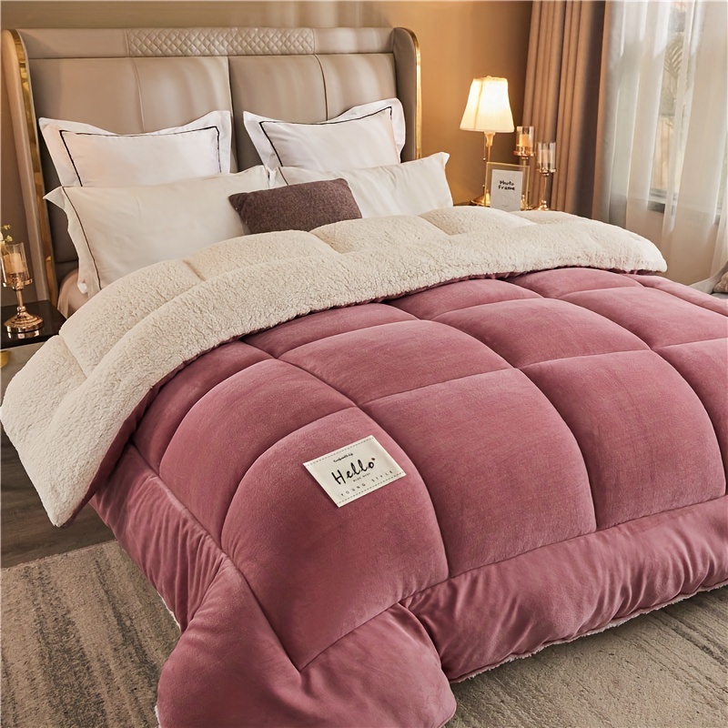 1pc autumn and winter season solid color thick plush cushion, can