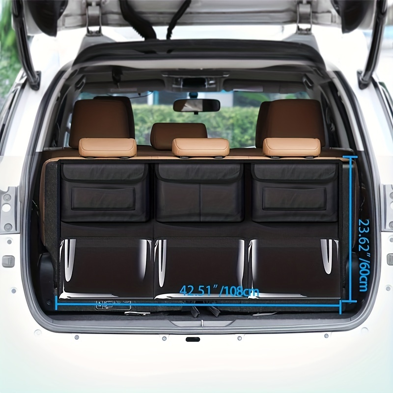 Oasser - Organizador de maletero para colgar en el asiento trasero de tu  vehículo, plegable, con 6 bolsillos grandes y 3 correas ajustables; para