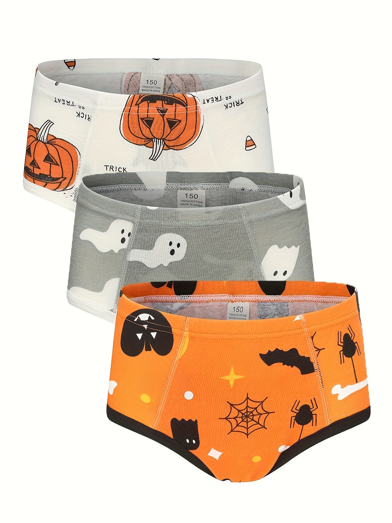 Halloween Pumpkin Pattern Print Men's Boxer Briefs - Temu