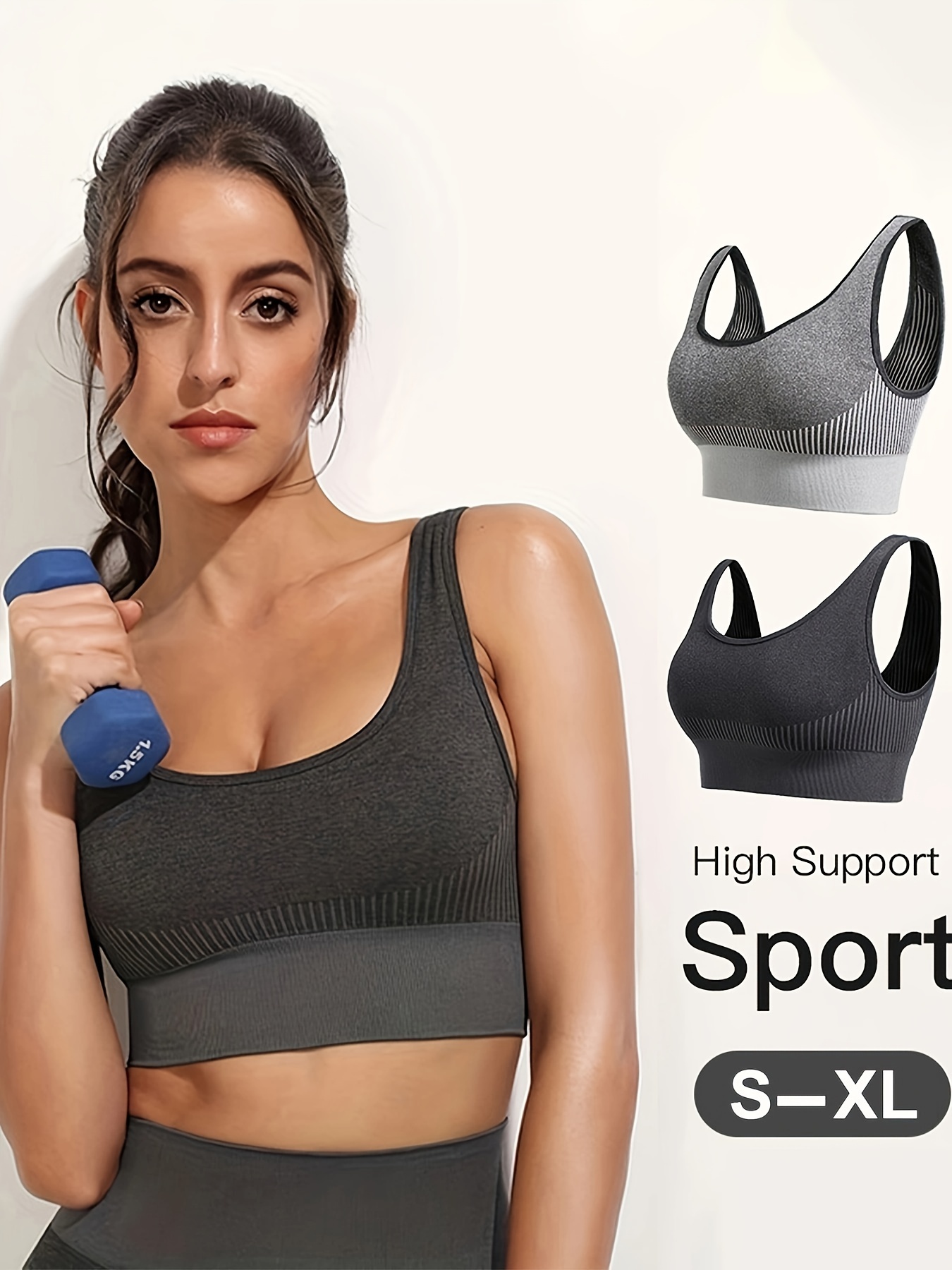 Wireless Sports Bra Comfy Breathable Running Workout Bra - Temu