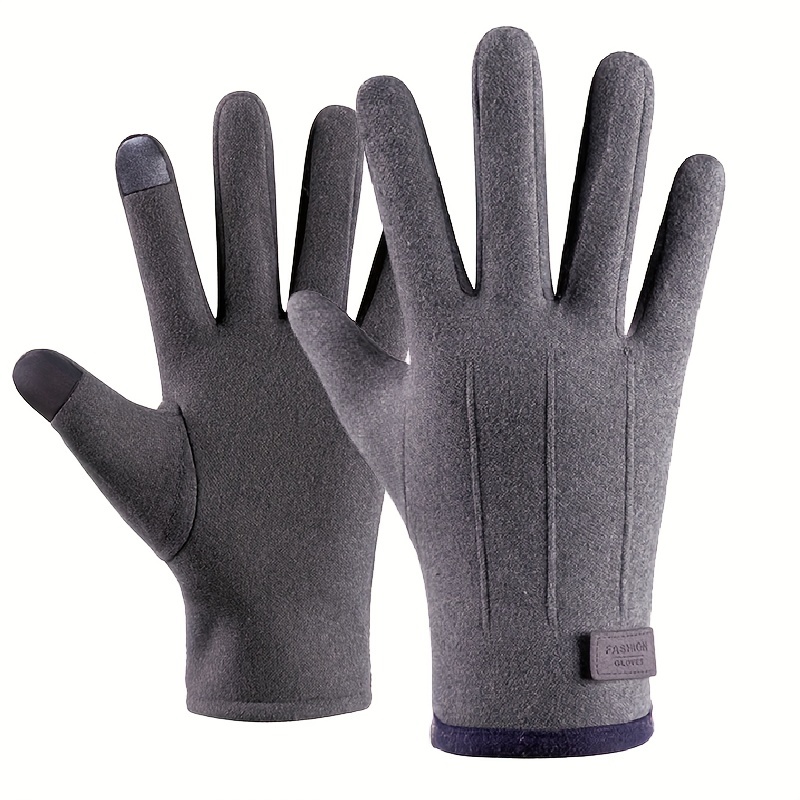 Outdoor Rabbit Velvet Touch Screen Gloves Thick Windproof Warm Gloves