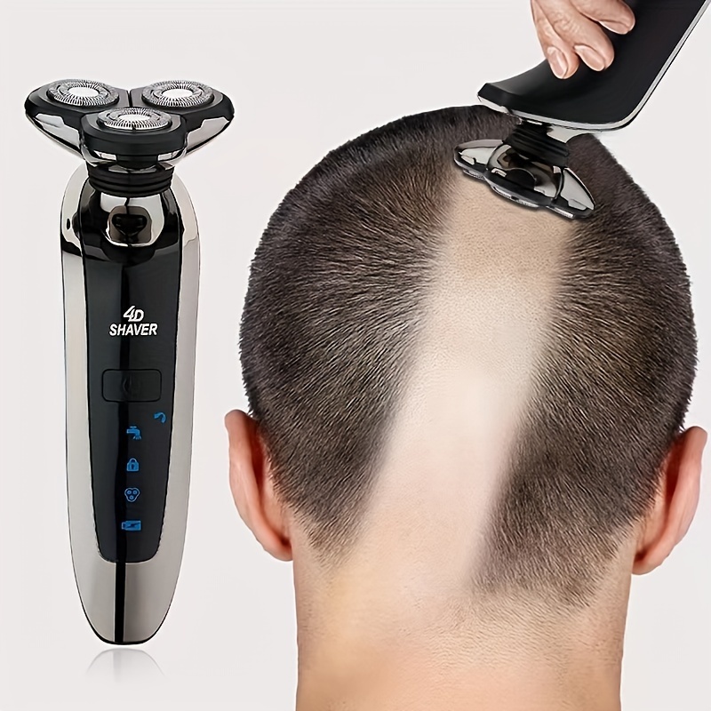 Afeitadora eléctrica rotativa, maquinilla de afeitar eléctrica recargable  en húmedo y seco para hombres, color negro