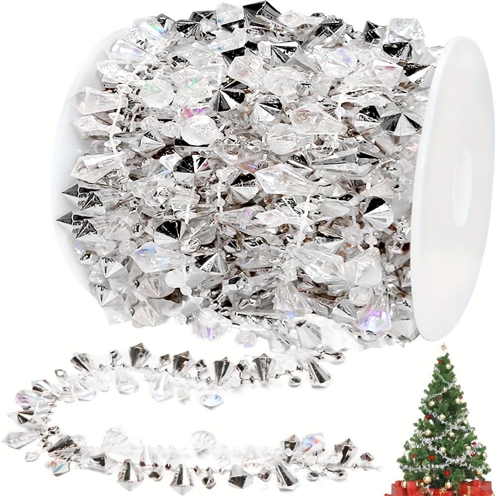 White Christmas Tree Beads Artificial Pearls Beads Garland - Temu