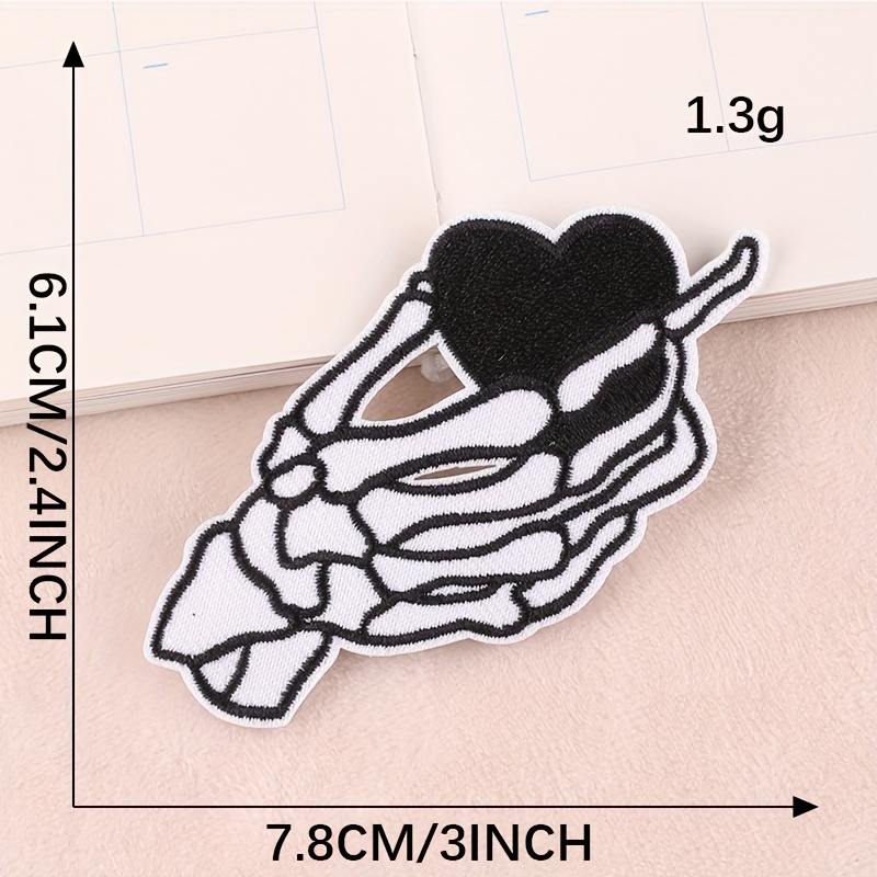6pcs Skull Ghost Head Butterfly Cloth Label Clothing Patch Embroidery Patches