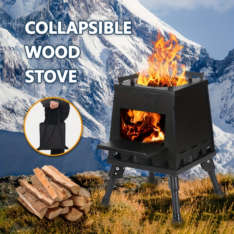 Portable Stainless Steel Firewood Stove For Camping Picnic - Temu