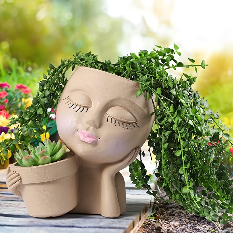 Hanging Plant Pots Wall Face Planter Balcony Decor Indoor Wall Pot for Plants  Flower Pots Outdoor Succulent Pot Face Planters Gift for Her 