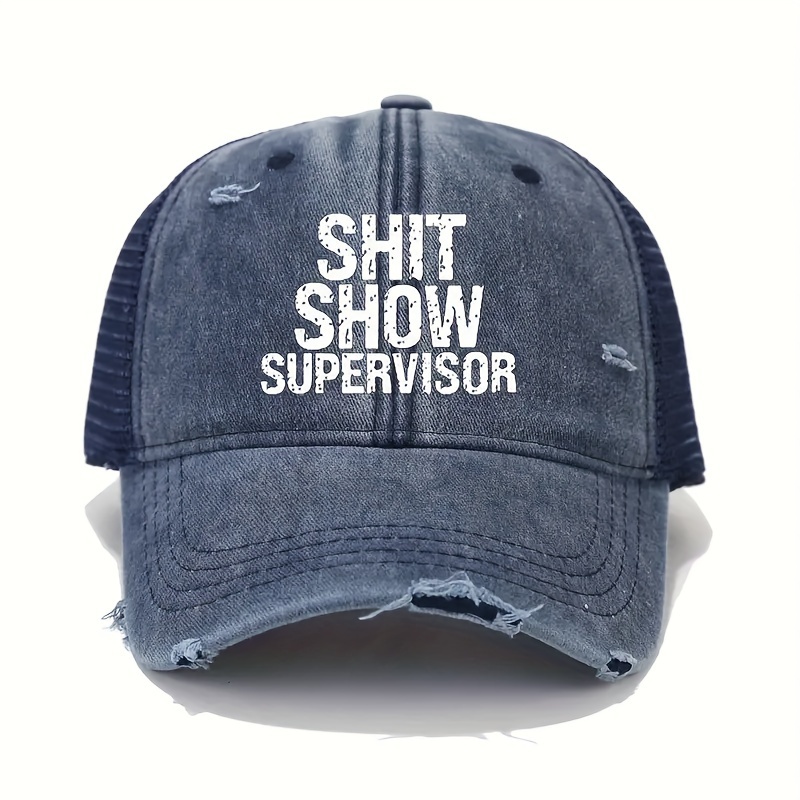 Shit Show Supervisor Baseball Trendy Printed Ripped - Temu