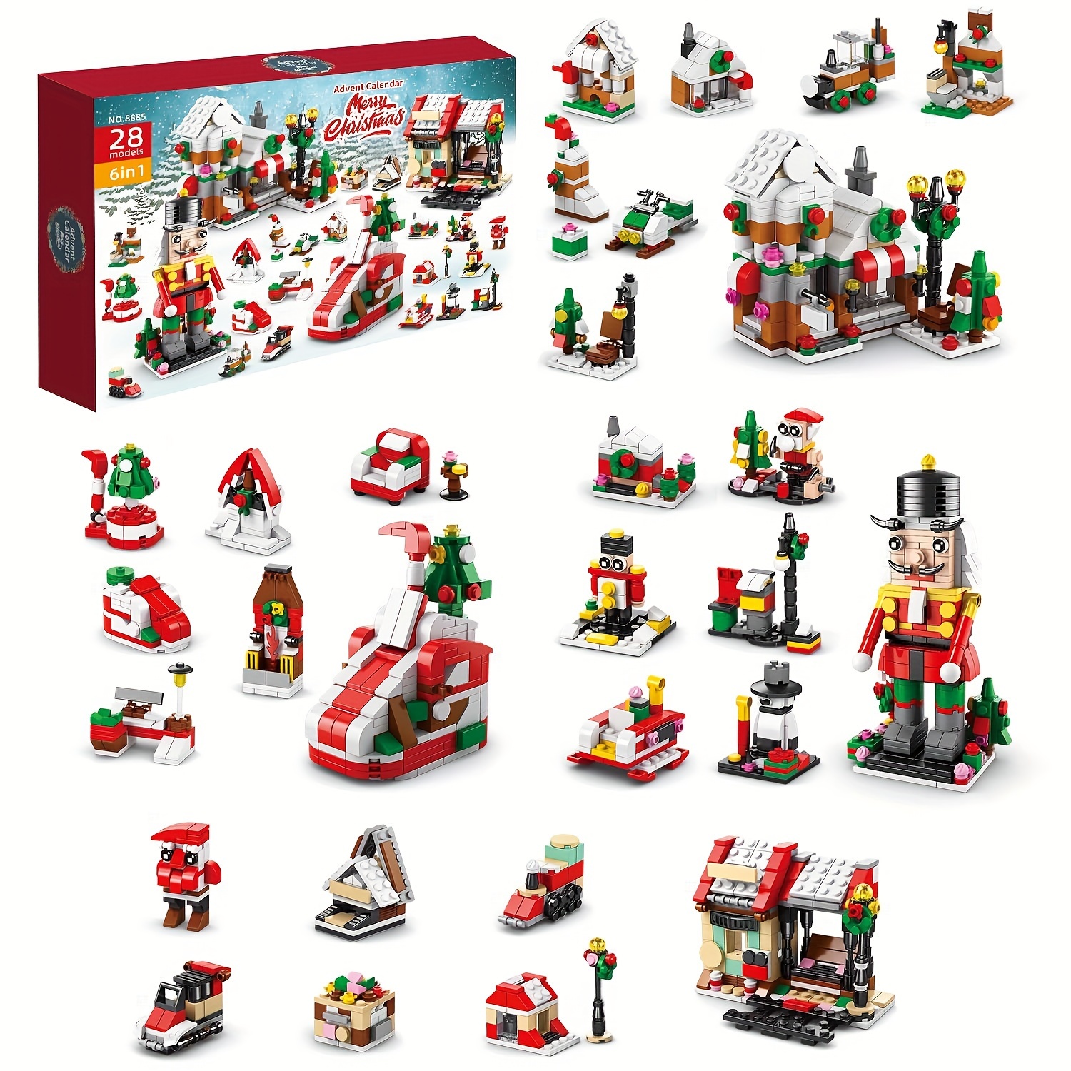 Advent Calendar 2023 Christmas Building Blocks, 24 Days Of