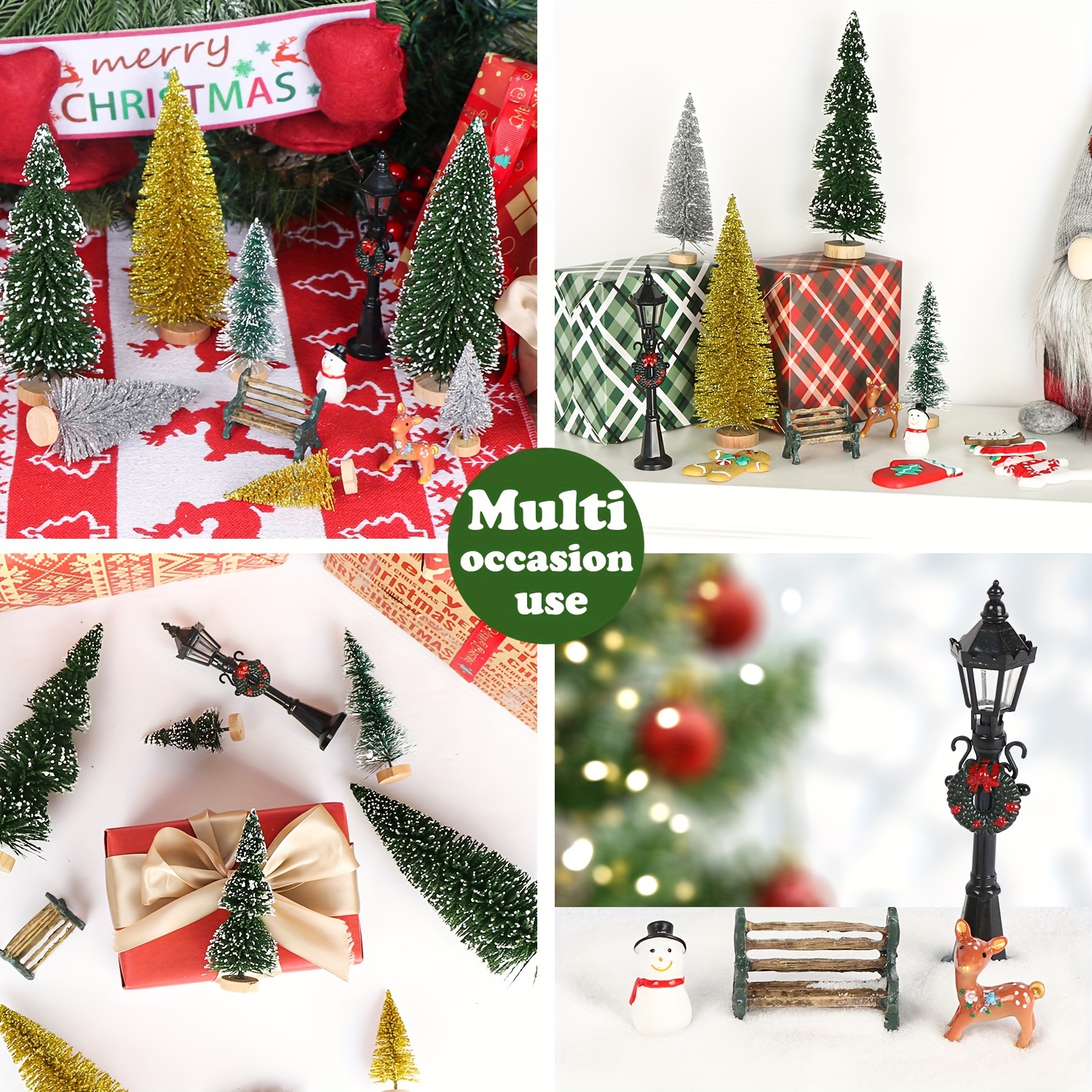 KUUQA Mini Christmas Trees Bottle Brush Trees with Snowmen  Reindeer, 31Pcs Christmas Village Sets Village Accessories Ornaments for  Christmas Decorations Indoor Village Display Platforms Winter Decor : Home  & Kitchen