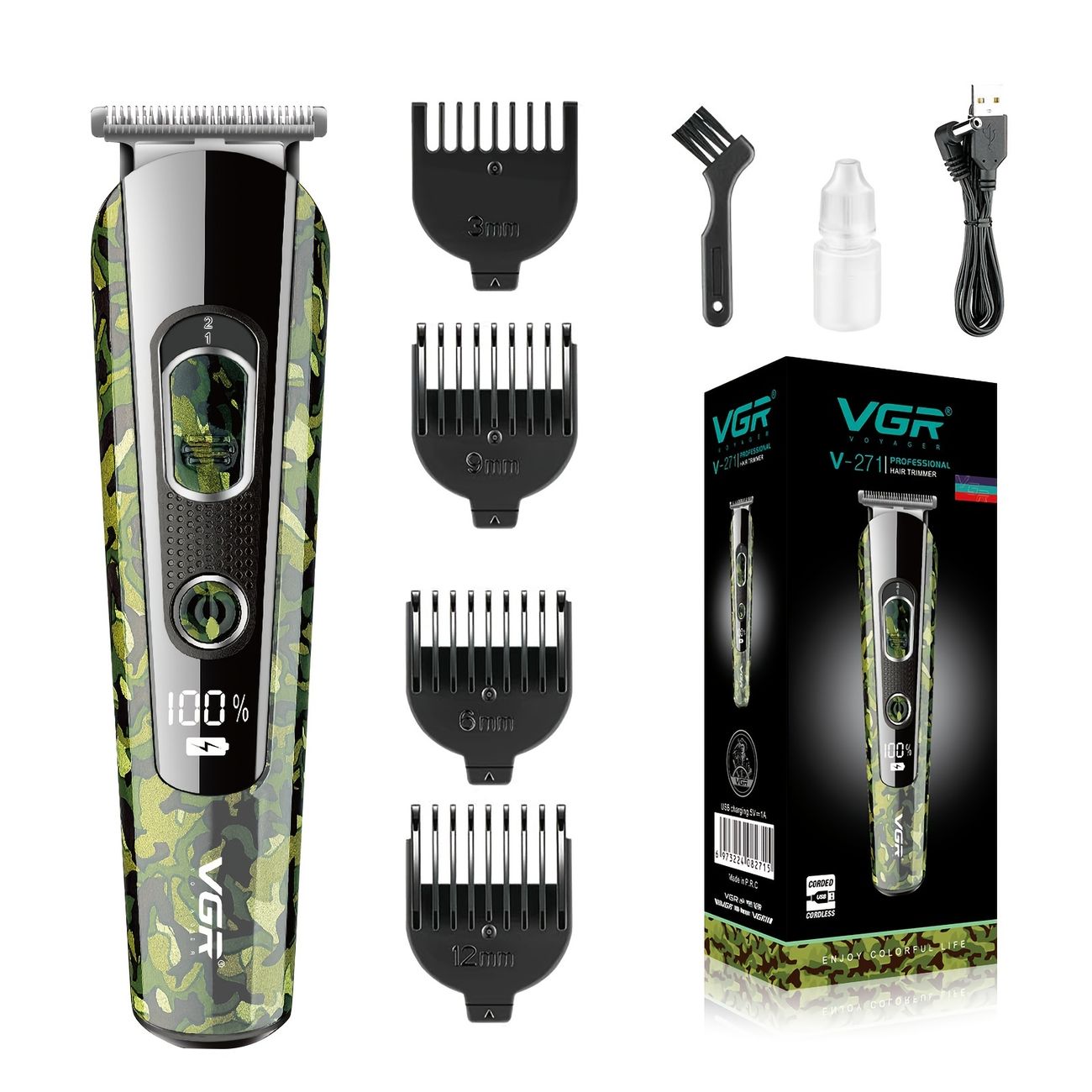 Vgr V 271 Professional Hair Cutting Machine Rechargeable Electric Mens  Cordless Hair Clipper Beard Trimmer Set For Hair Cutting | Shop The Latest  Trends | Temu