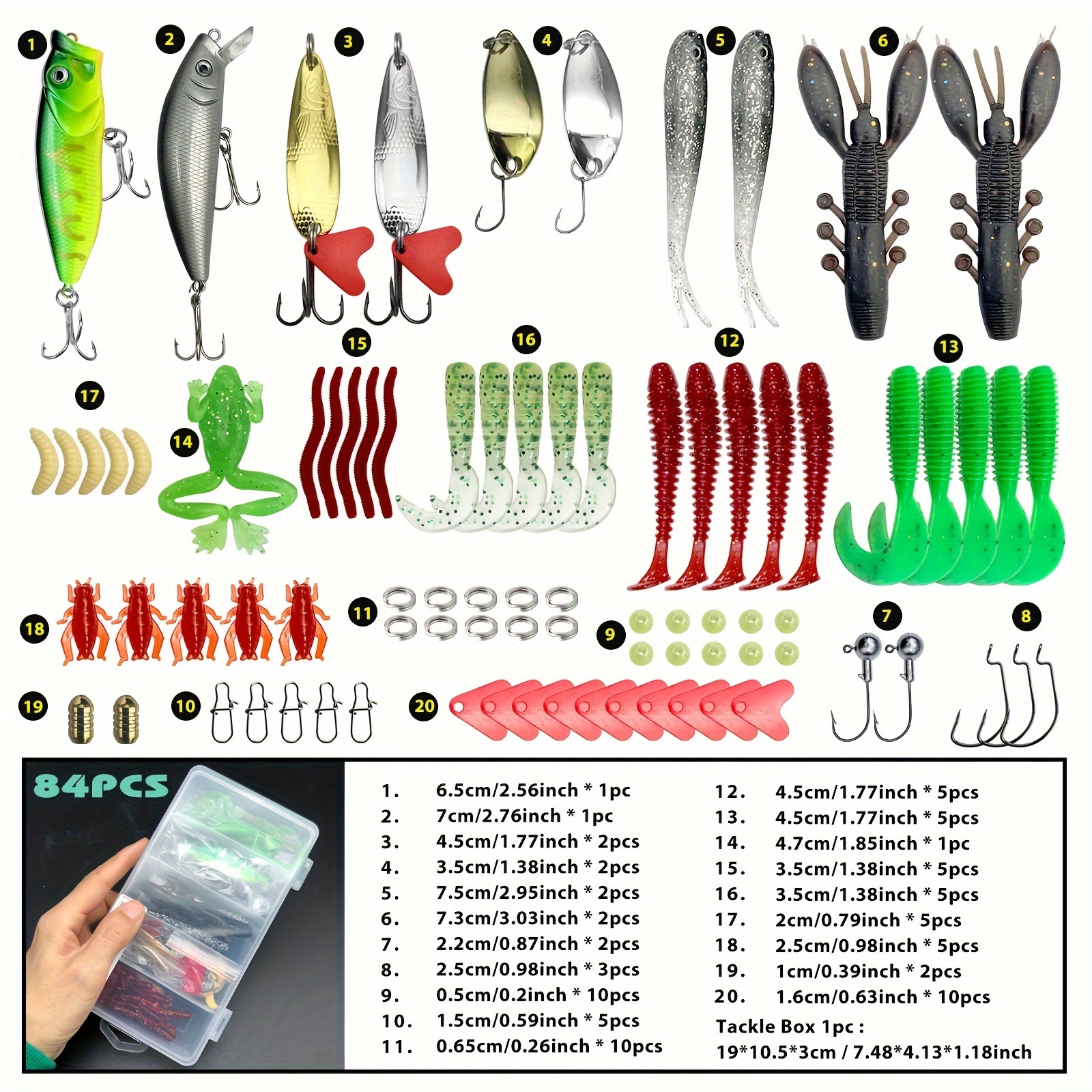 Saltwater Fishing Lure KIT at 8 CM Soft Bait and 12g Jig Head for Bass  Rockfish SY080 #1+2#SET Shad