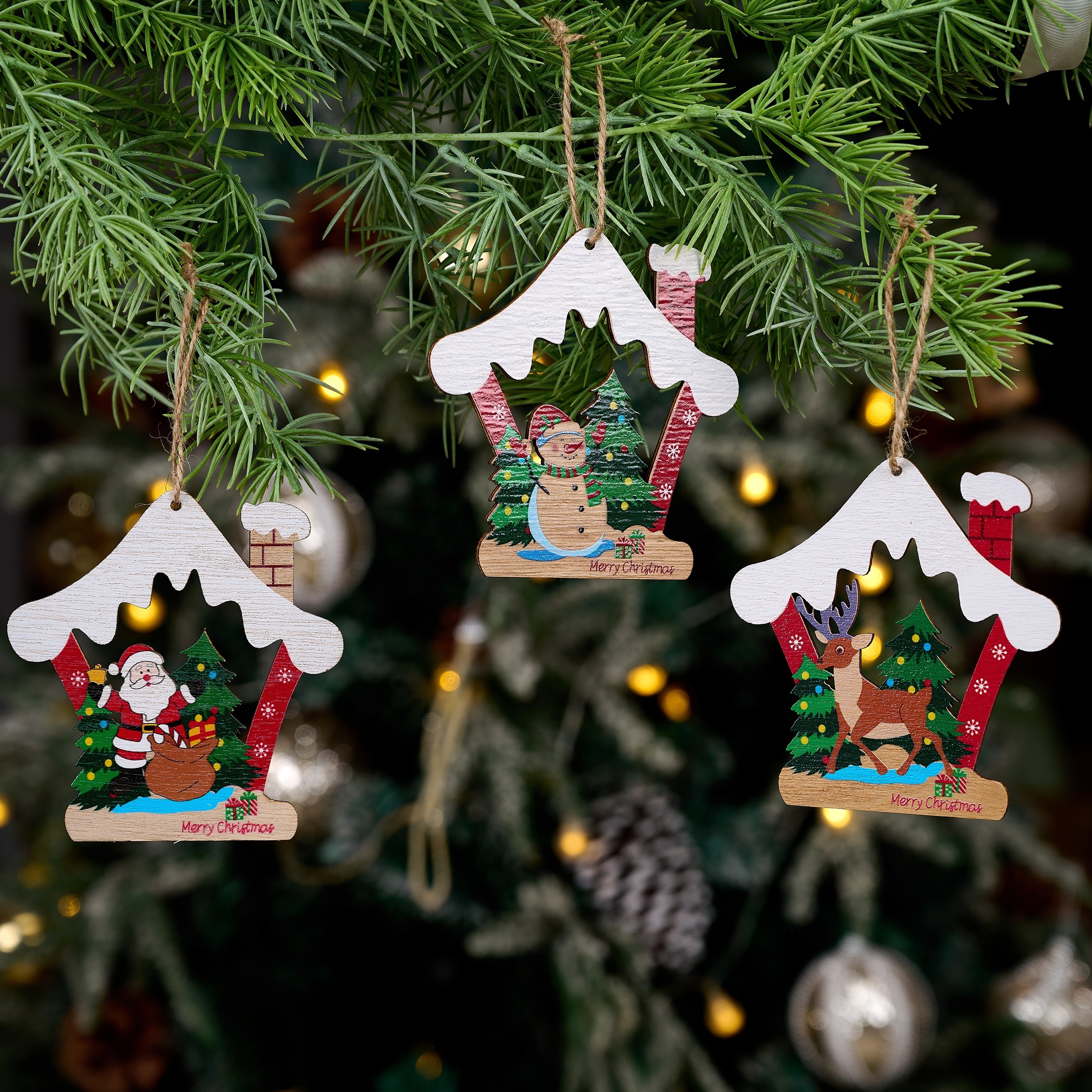 Christmas Christmas Tree Decorations Santa Claus Snowman - Temu