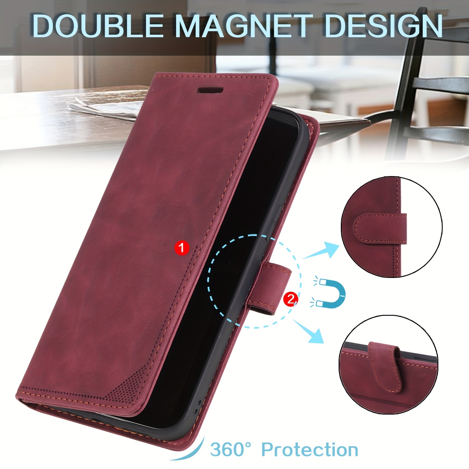 Compatible With Samsung Galaxy A34 5g Case Magnetic Leather Wallet Flip  Cover Folio Shockproof Case For Samsung Galaxy A34 5g