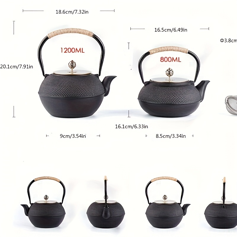 800ml Japanese Style Cast Iron Kettle Teapot with Removable