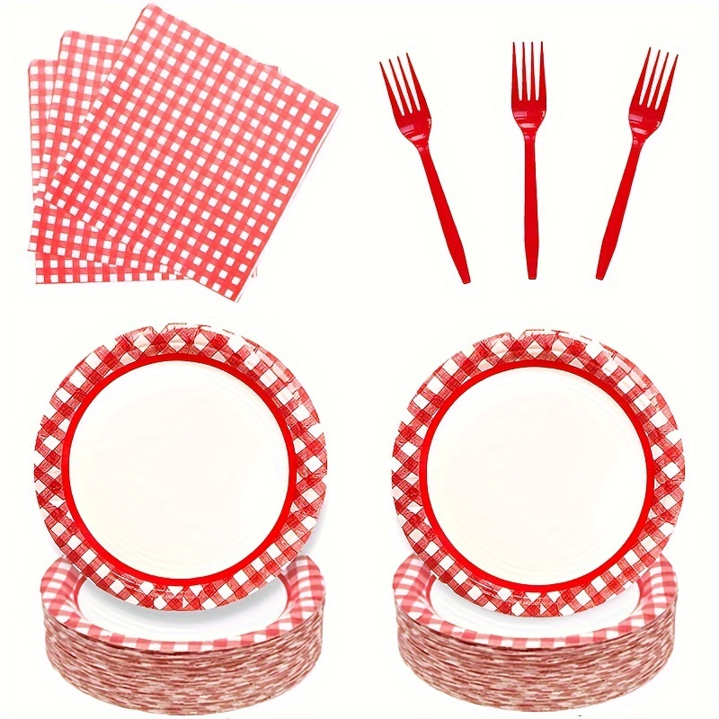 Red And Black Birthday Party Tableware Set Confetti - Temu