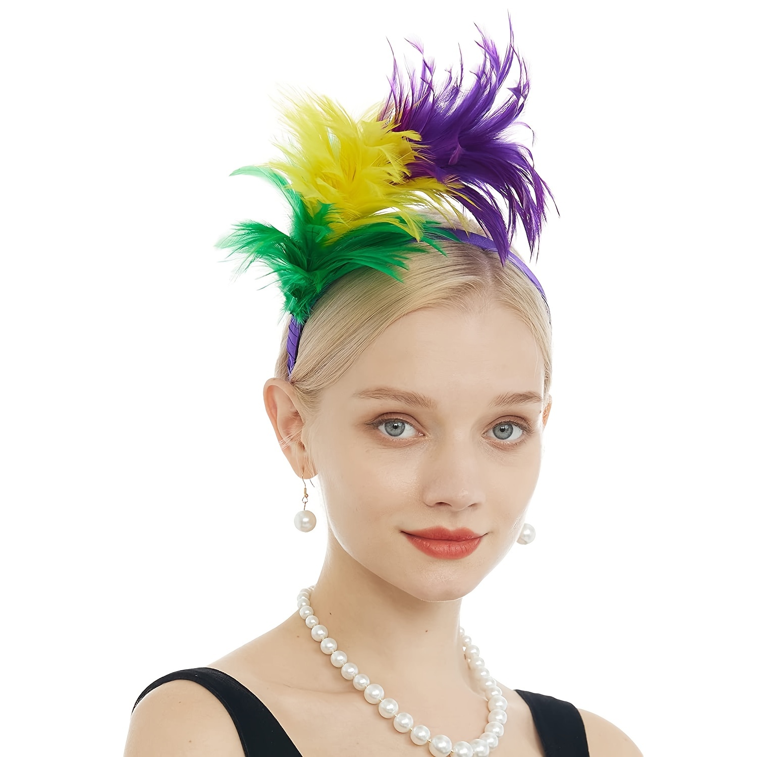 Gorgeous 1920s Mardi Gras Feather Headband Perfect Weddings - Temu