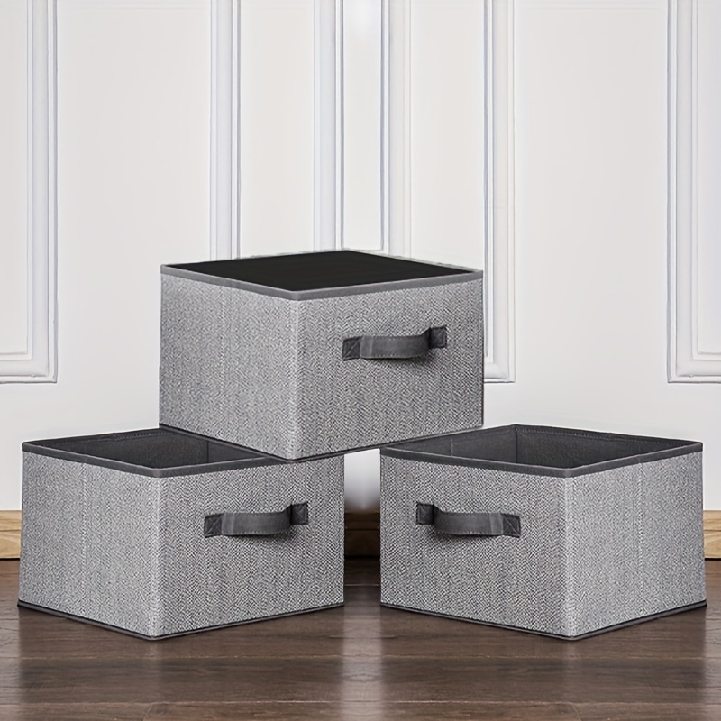1Pc Grey Large Capacity Non-Woven Storage Box for Clothing And