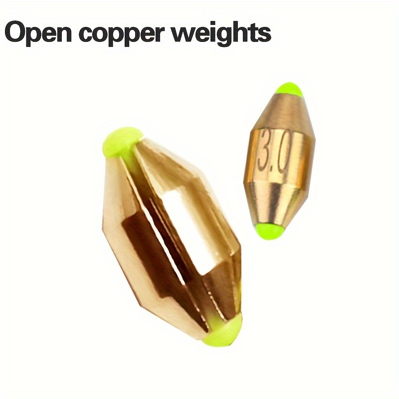 10Pcs Brass Weight Fishing Sinkers Tackle Accessories Pure Copper