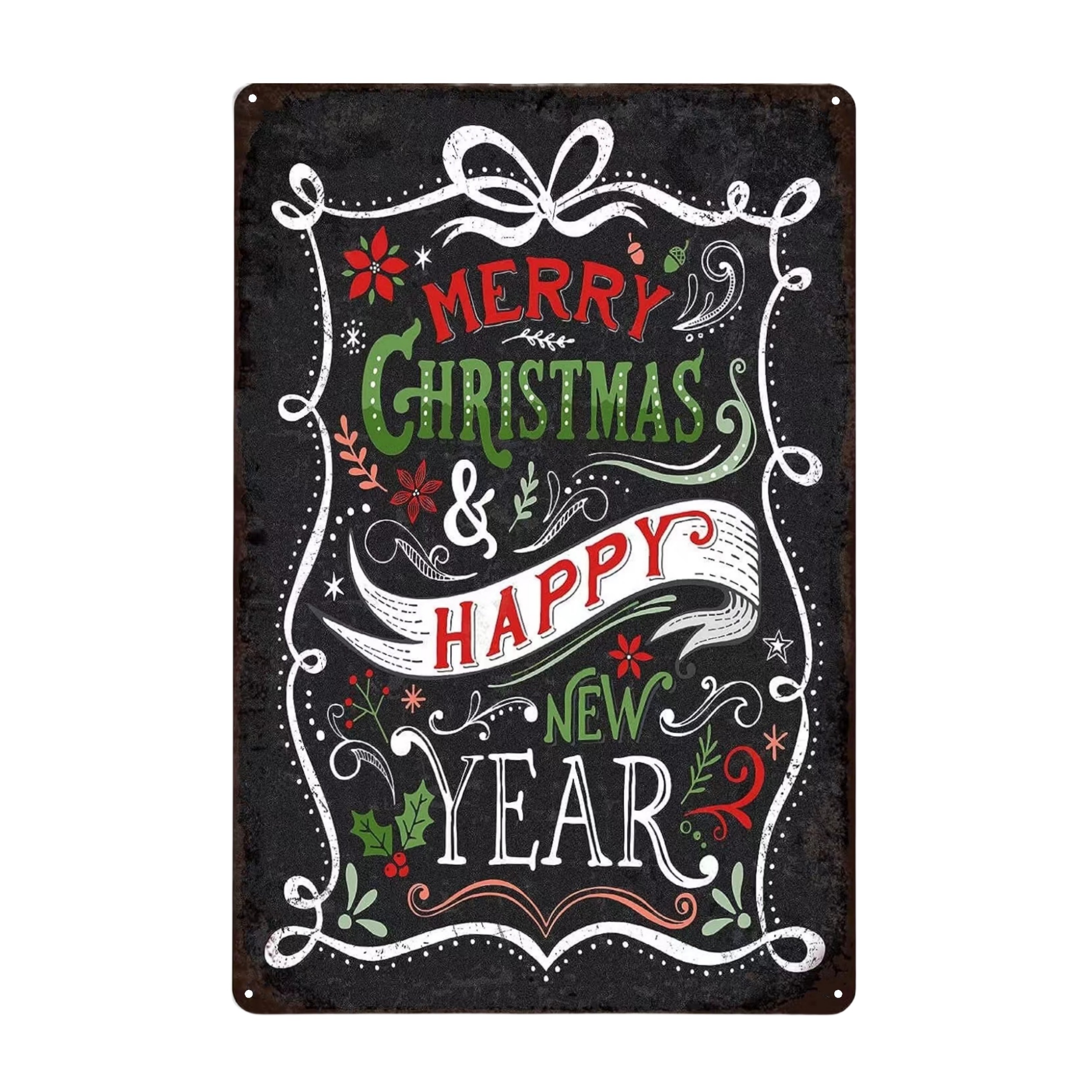 merry Christmas And Happy New Year Funny Metal Tin Sign - Temu