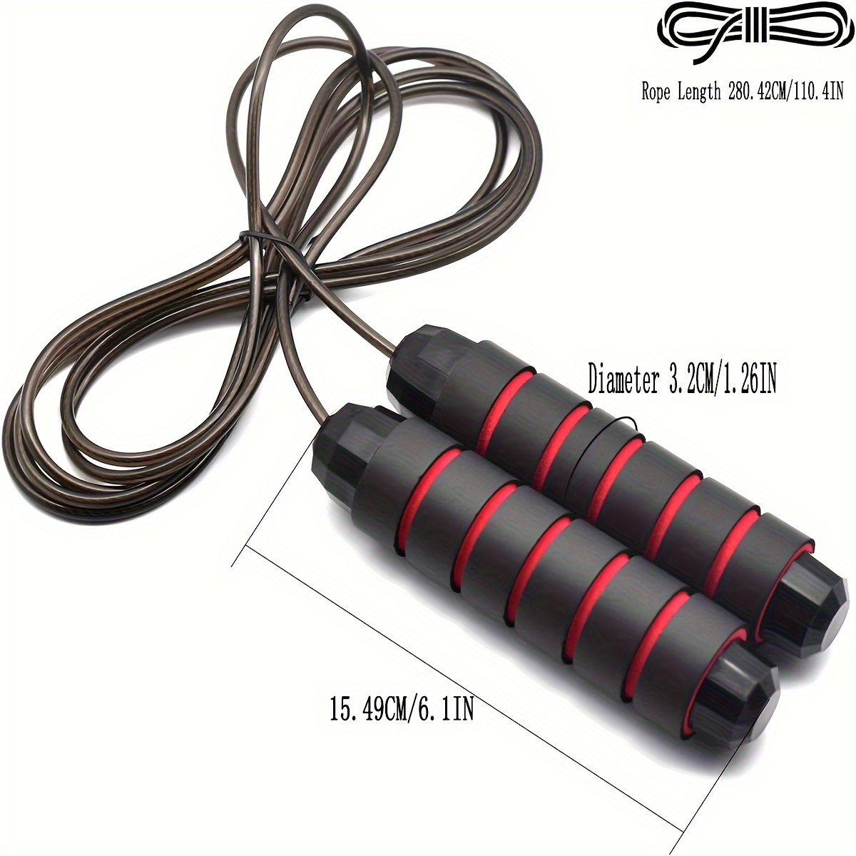 Adjustable Speed Jump Rope with Foam Handle for Fitness Workout