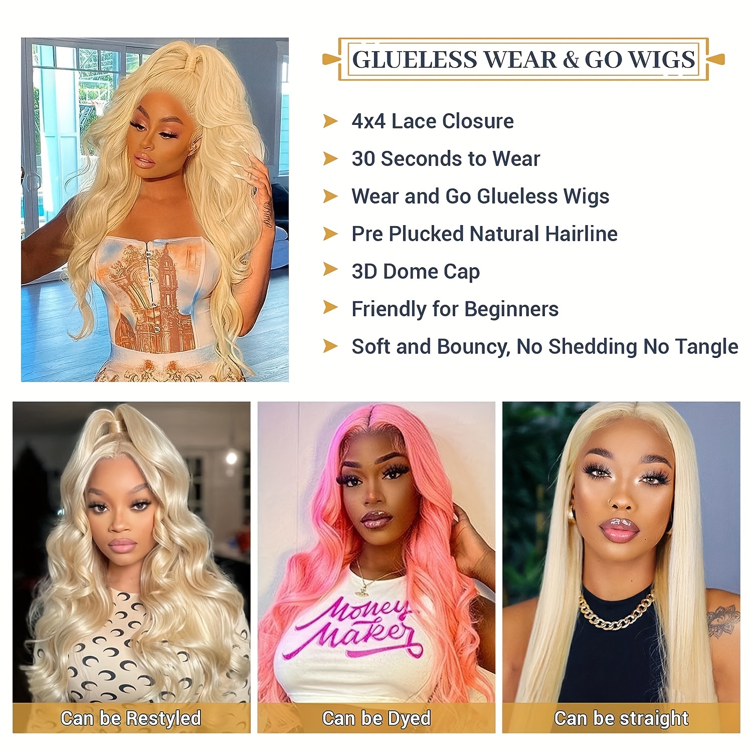 Glueless Wig With Elastic Band 