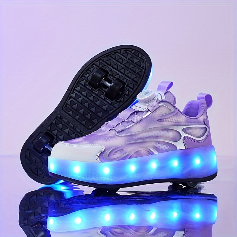 Chaussures À Roulettes À LED Pour Filles Avec Boucle - Temu Canada