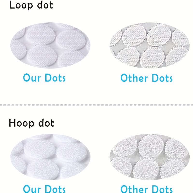 Self Adhesive Dots 220pcs 0.59in Hook and Loop Tape Set Waterproof