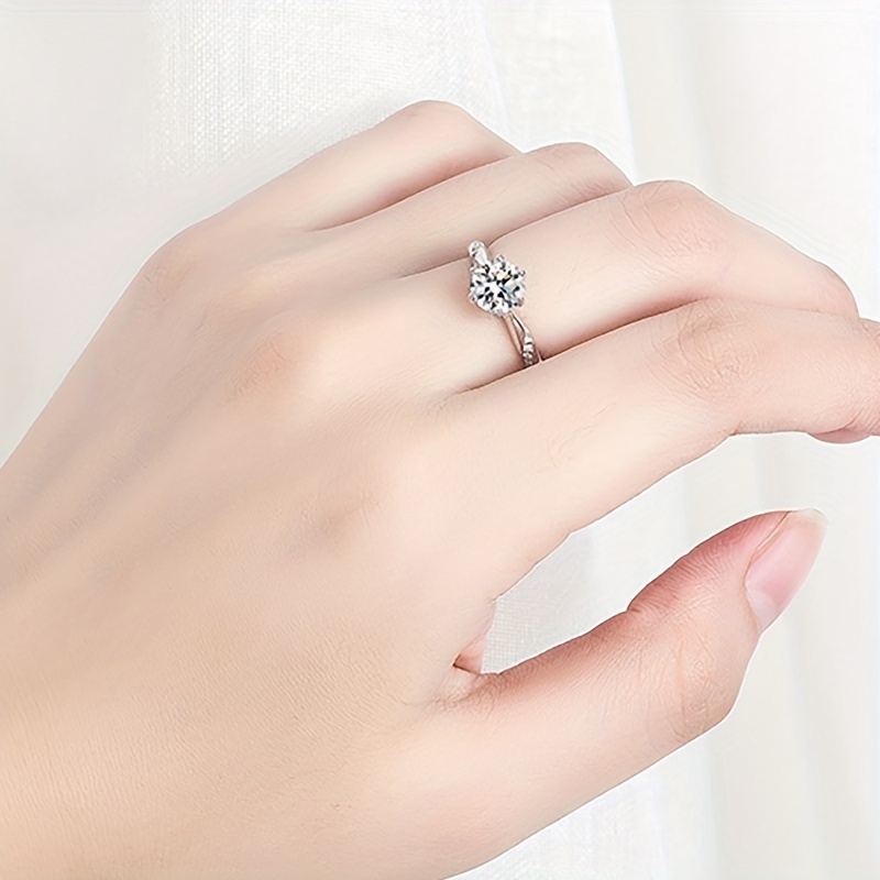 Men's Zirconia Engagement Proposal Ring Adjustable Opening Couple Gift