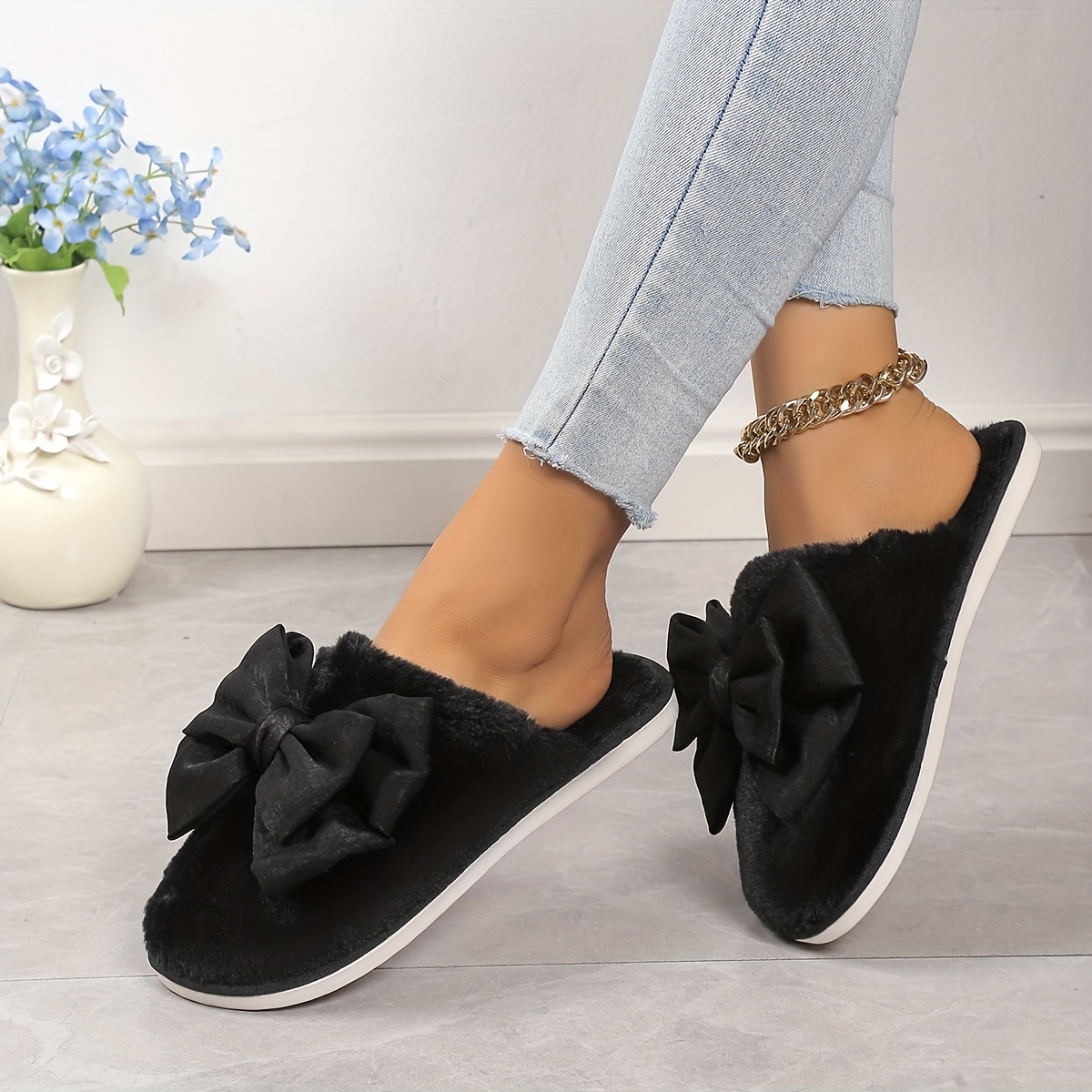 Fluffy sliders shoes hot sale