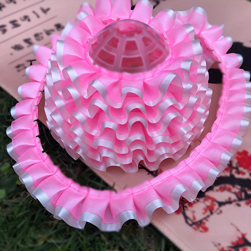 4yards Double Layer Pleated Lace Home Shoe Decoration Wrapping Material, Clothes Skirt Decoration