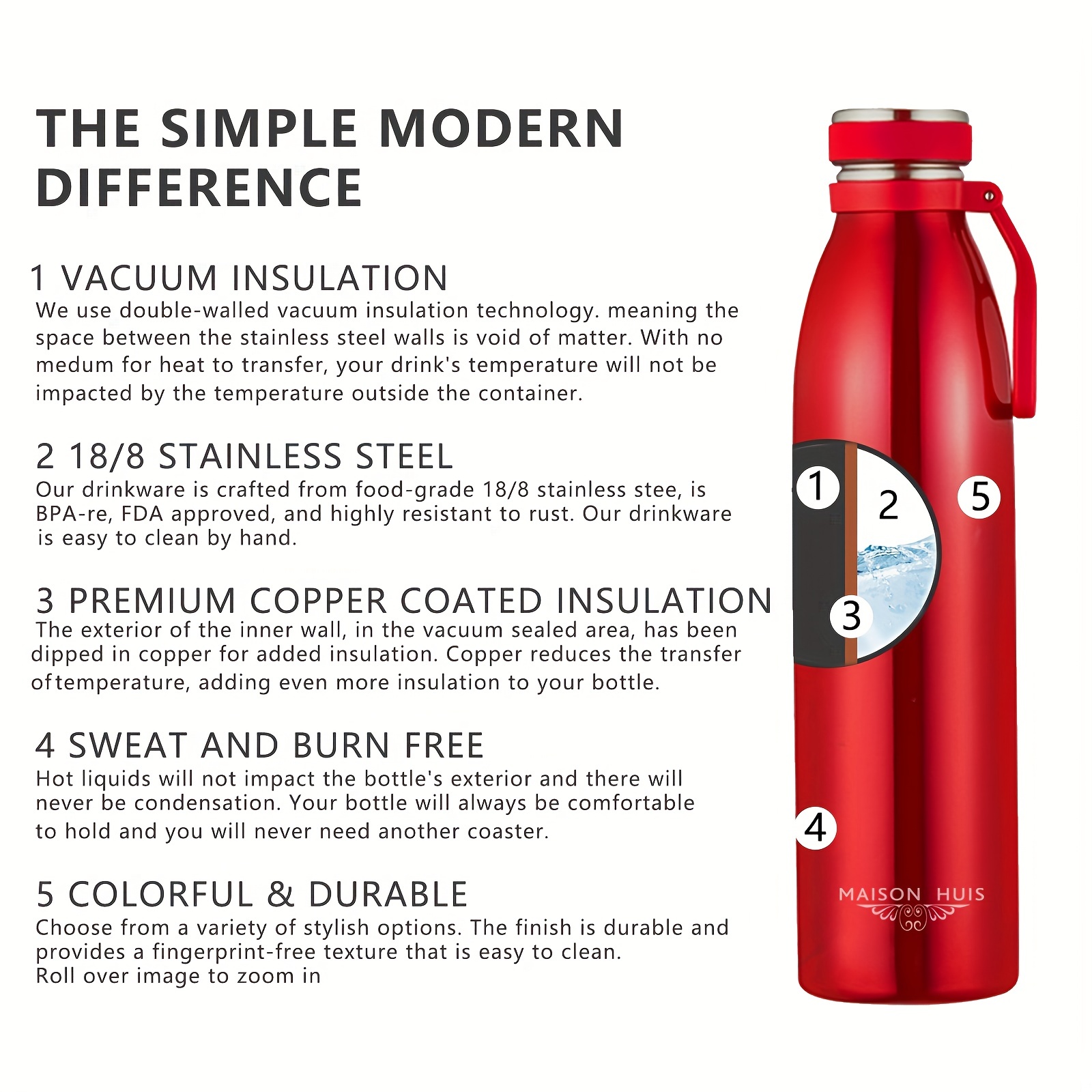 bottle can thermal vacuum insulated double