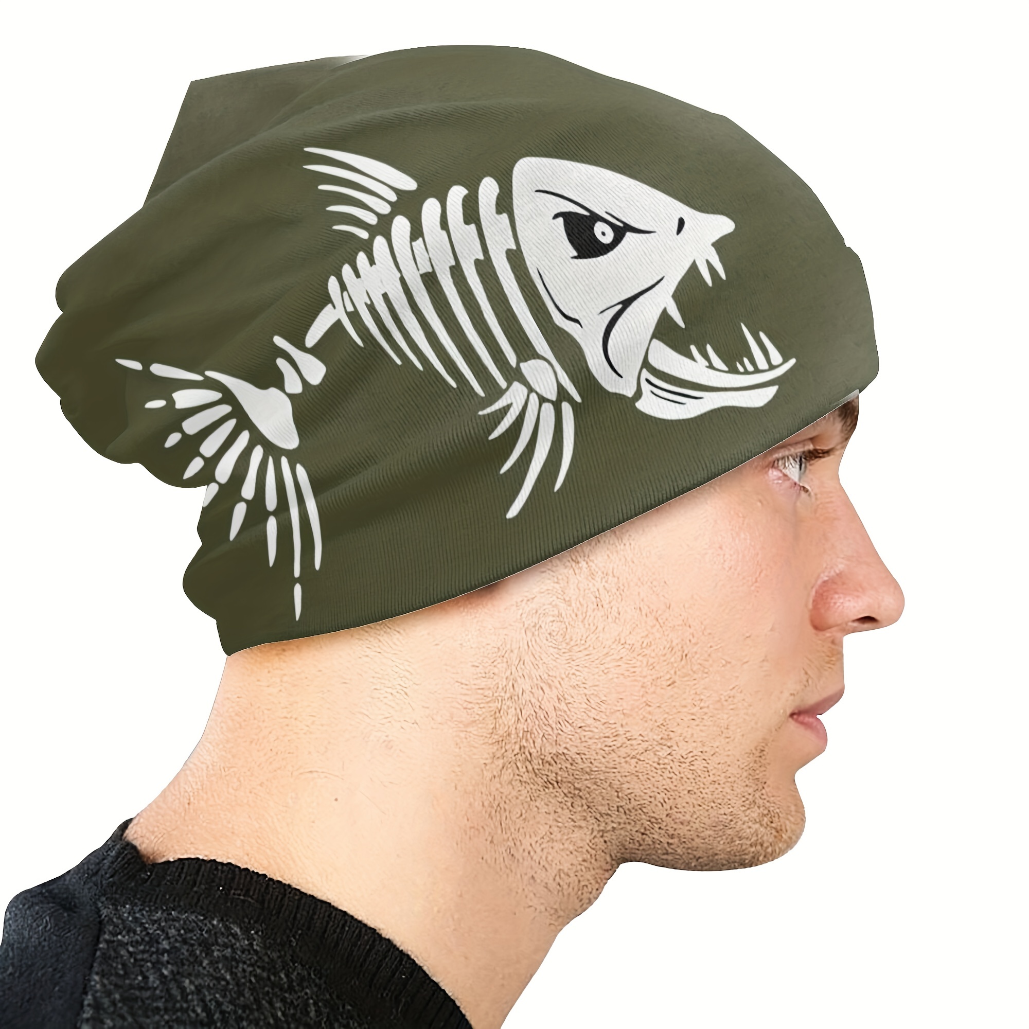 Fish Bone Bonnet Homme Outdoor Thin Hat Skullies Beanies Caps For