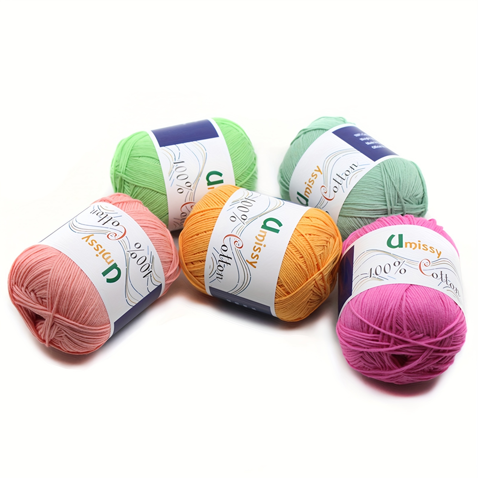 100% Cotton Yarn With Purple Markers Crochet Yarn For - Temu