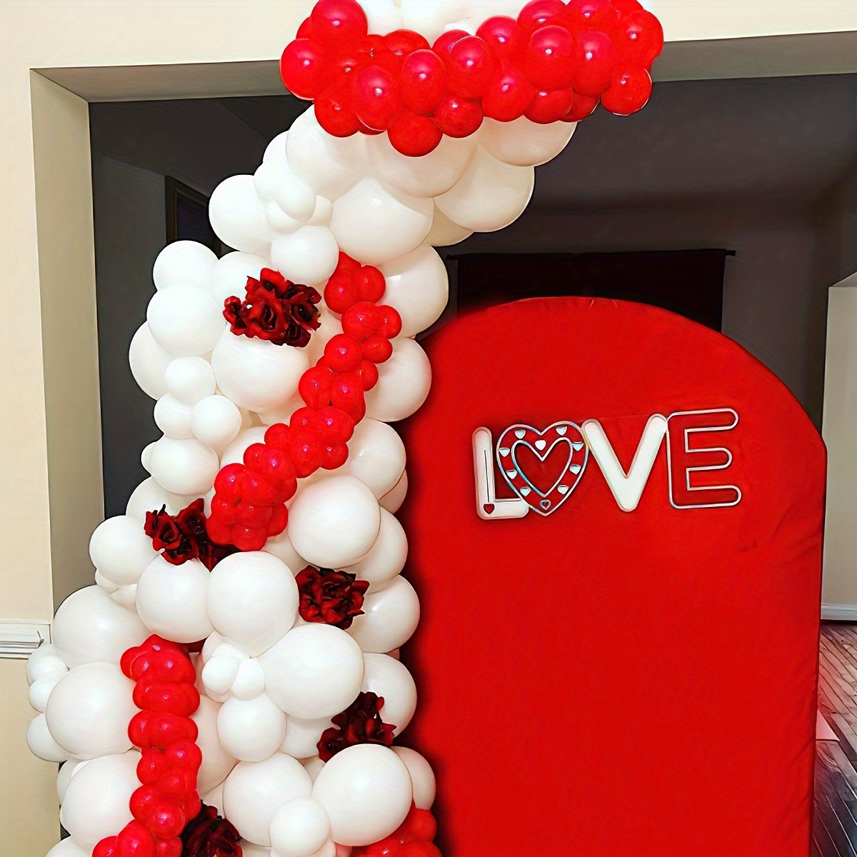 Conjunto Decoración San Valentín 50 Globos Rojos En Forma - Temu