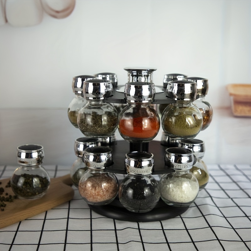 Spices And Seasonings Sets Revolving Countertop Spice Jar - Temu