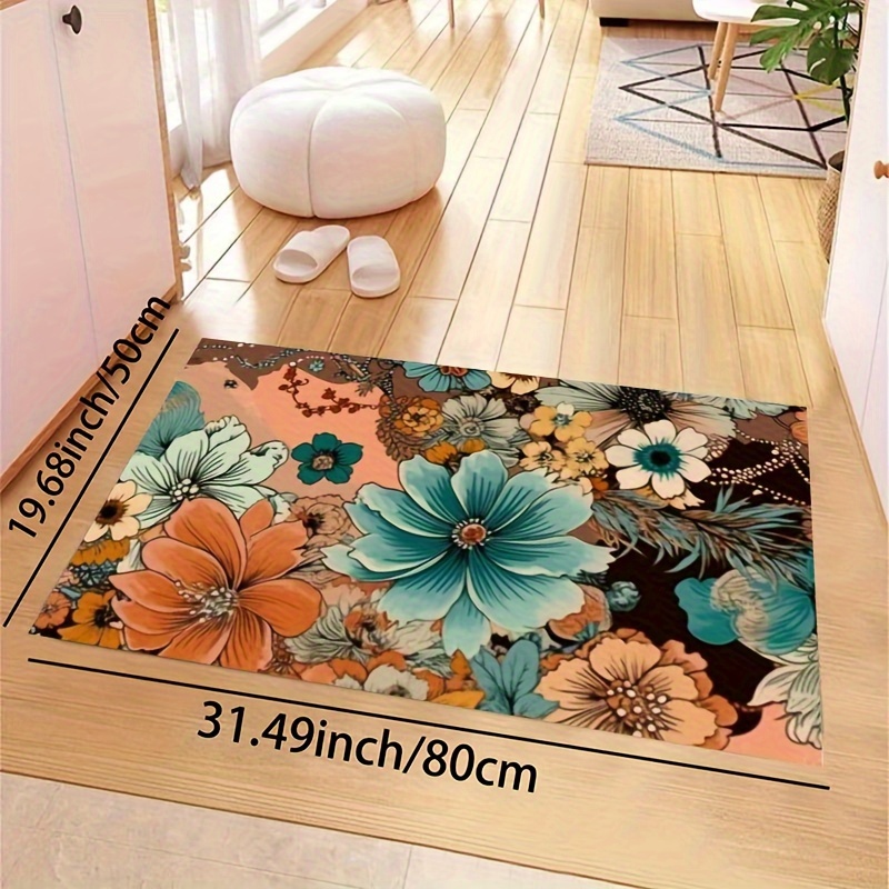 Colorful Floral Area Rugs Non slip Resistant Rug Machine - Temu