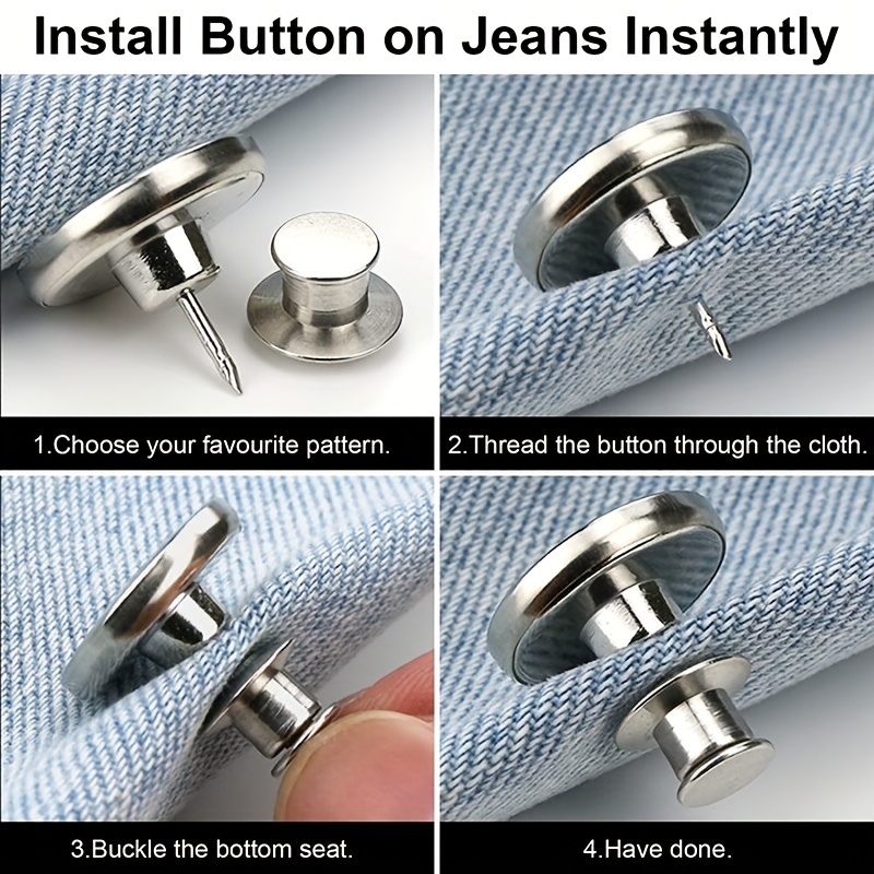 Button Pins For Jeans Pants No Sew Perfect Fit Jean Button - Temu