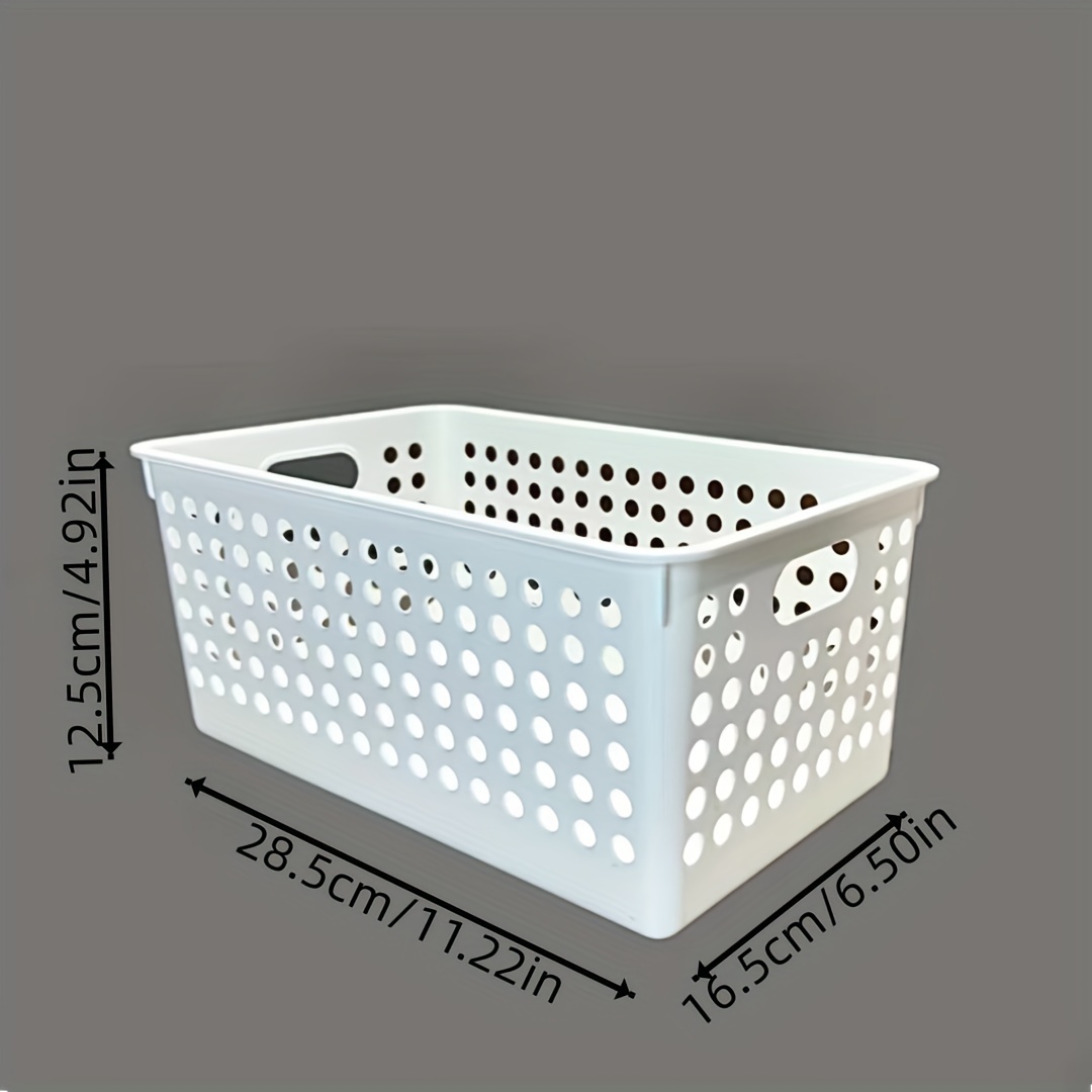Lyellfe Paquete de 5 cestas de almacenamiento de plástico, cesta pequeña  para organizar, cesta organizadora de despensa con asas, contenedores