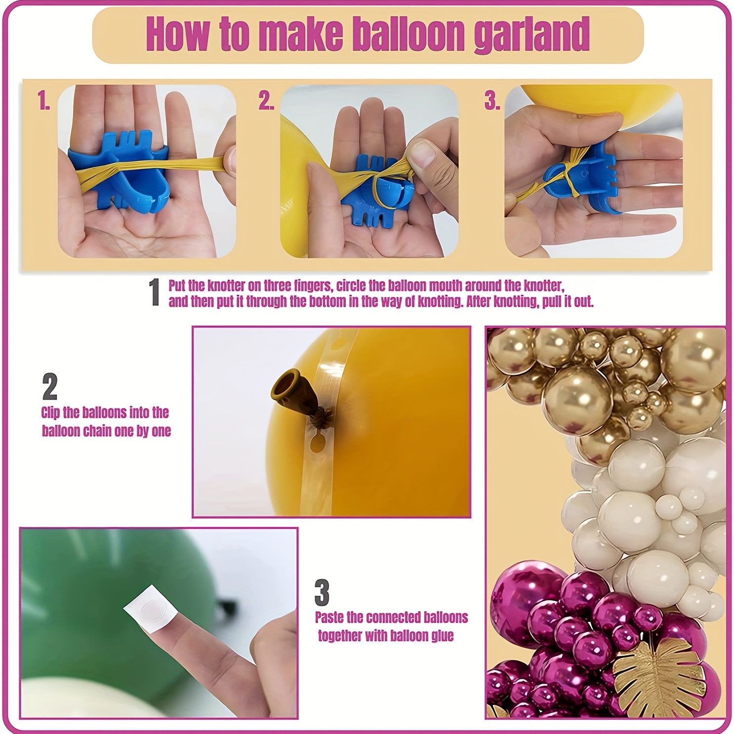 Baby Shower Decorations for Girl 135 Pcs Pink Purple Balloon Garland Kit  Metalli