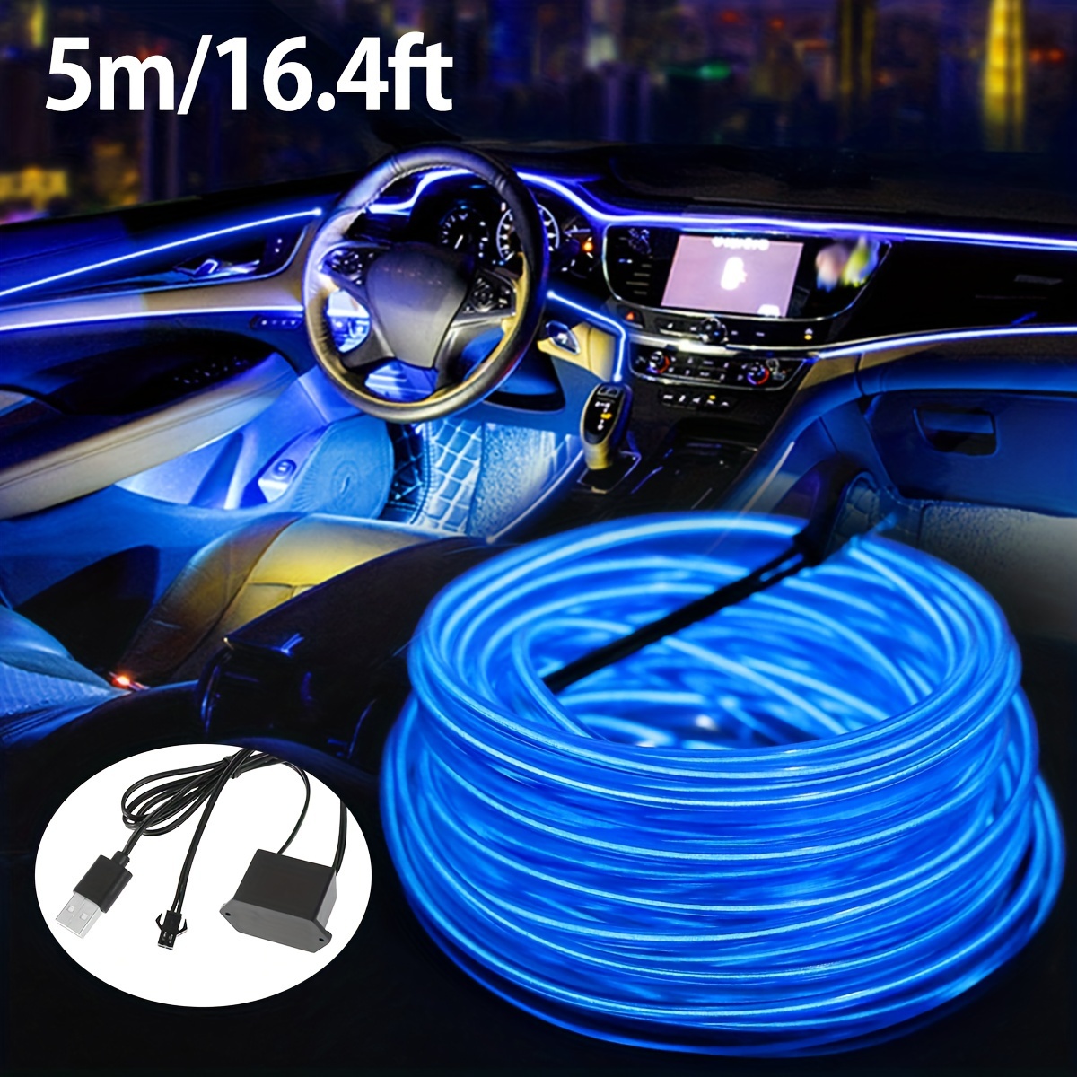 Éclairage IntéRieur De Voiture,5m Bande Lumineuse à LED de Voiture,5v Bande  LED Intérieur Auto