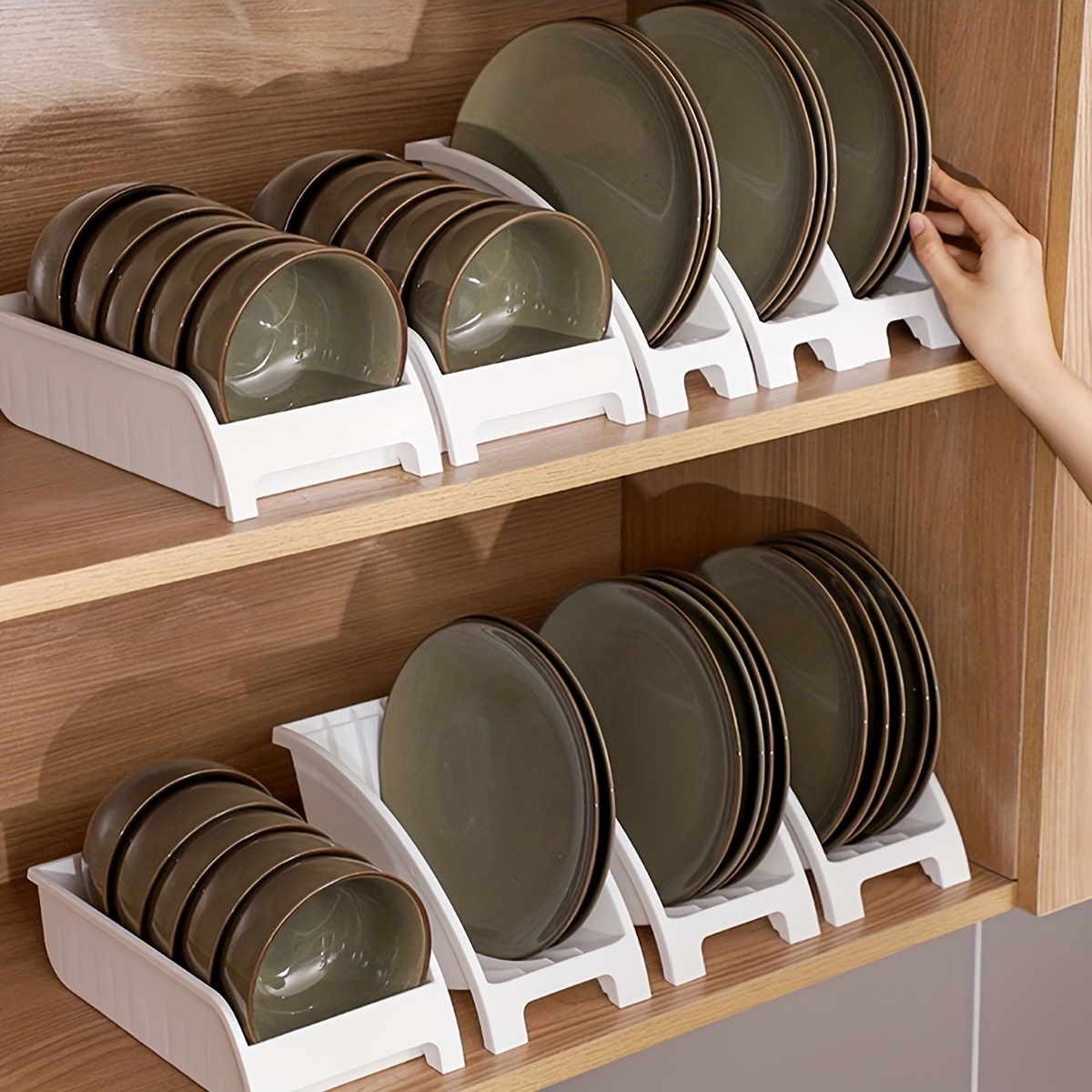 Storage Dish Rack,Wall Mounted Pan Rack,Space-Saving Spice Shelves Holder  For Kitchen, Kitchen Storage Shelf For Utensils, Easy Assembly Racks (Color
