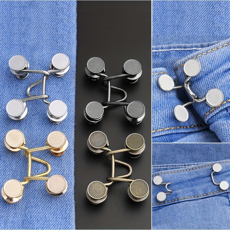 Botones ajustables desmontables para pantalones vaqueros, hebillas de Metal  Retro sin clavos, accesorios de botón de ropa DIY, 4/8 Uds.