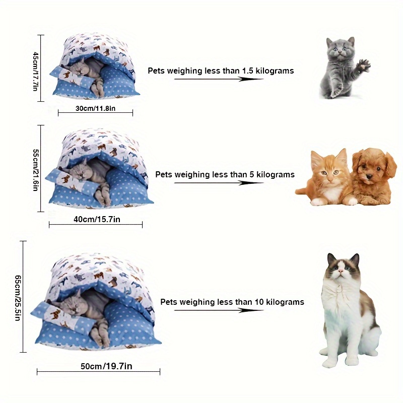 猫の巣の寝袋は閉じている猫の布団をほどいて洗うことができる0